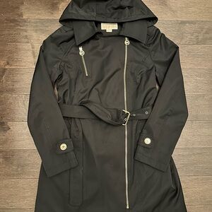 MICHAEL BY Michael Kors Women's Black Hooded Trench Coat